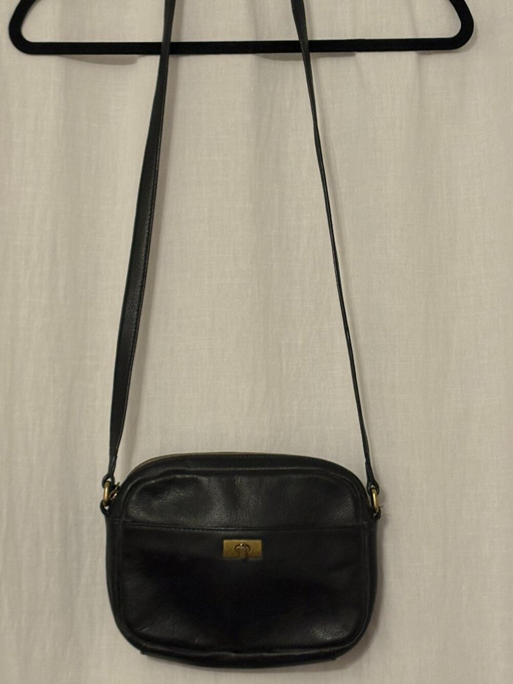 J. Crew Black Pebble Leather Shoulder Bag